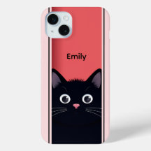 Gatinho Preto Fofo Nome Personalizado Moderno