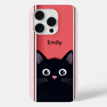 Gatinho Preto Fofo Nome Personalizado Moderno