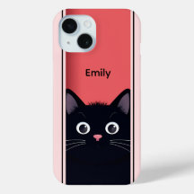 Gatinho Preto Fofo Nome Personalizado Moderno