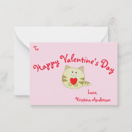 Gatinho Rosa Dia de os namorados Cartão de visita