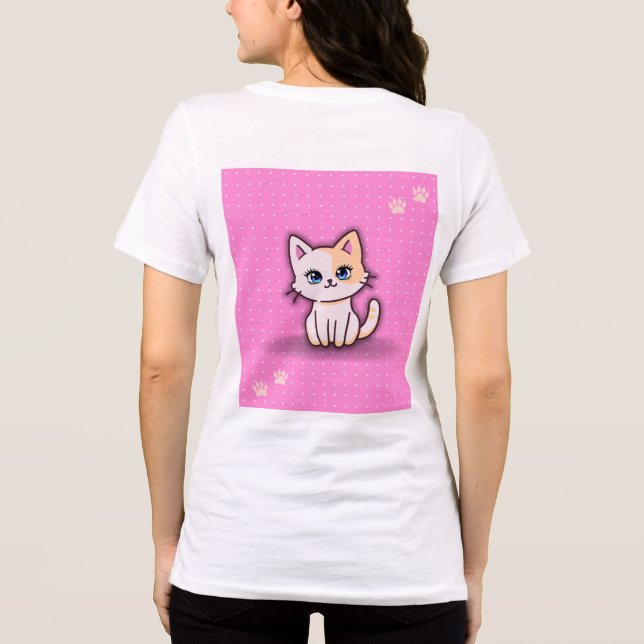 Gatinho Rosa Fofo Nome Personalizado (Verso)