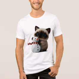Gatinho Siamês Abraçando Boneco de Neve – Ar de Na