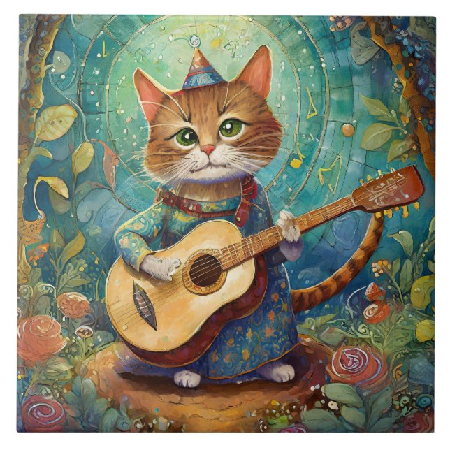 Gatinho Tocando Guitarra (Frente)