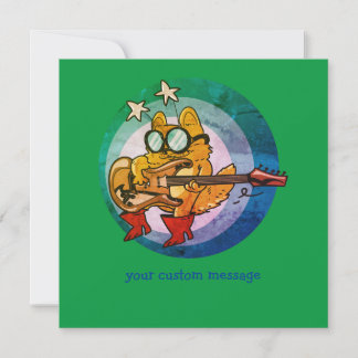 gatinho tocando guitarra, desenho animado