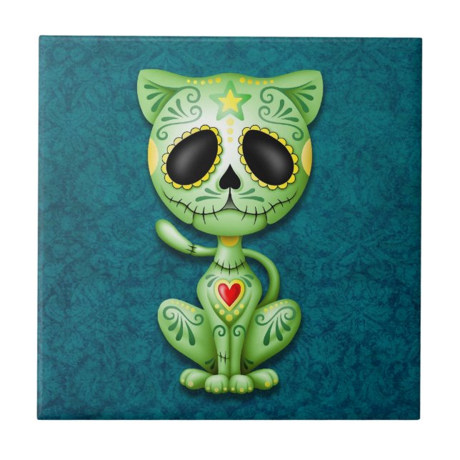 Gatinho, verde e azul do açúcar do zombi (Frente)
