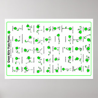 Gatinho Verde Yoga Poses Poster