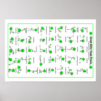 Gatinho Verde Yoga Poses Poster