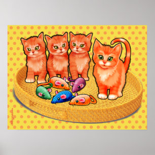 Gatinhos bonitos poster com 4 gatinhos design