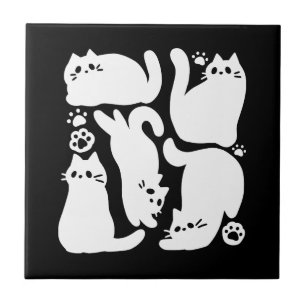 Gatinhos Brancos Silhuettes - Design de Felinos Co
