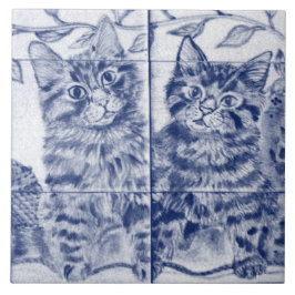 Gatinhos Cons Azuis Vintage Pet Cat Cotte