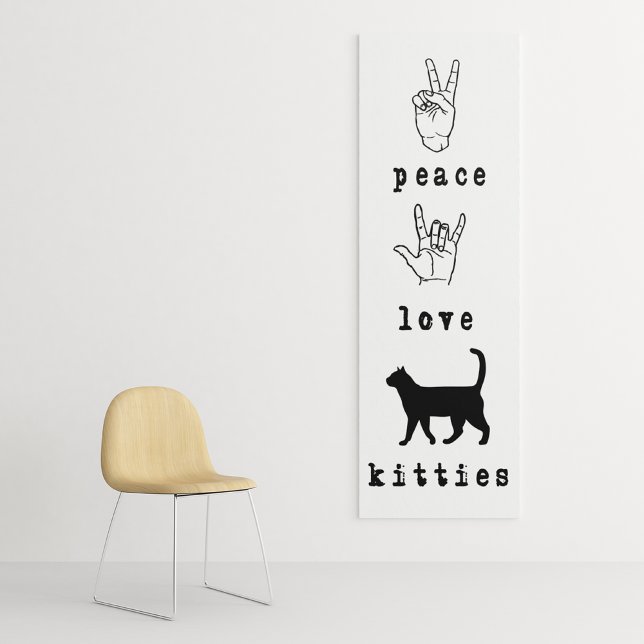 Gatinhos do Peace Love Cat Lover Art Canvas (Criador carregado)