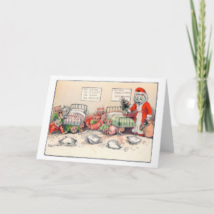 Gatinhos e Papai Noel Gato, Cartão Louis Wain