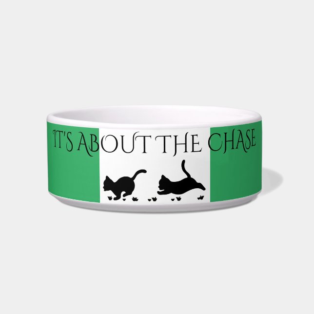 Gatinhos negros alimentando tigela personalizada! (Frente)