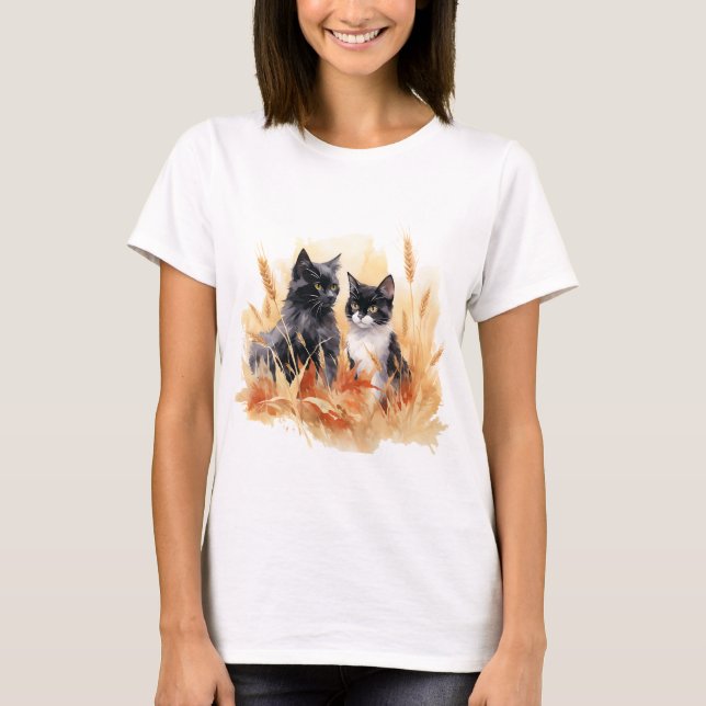 Gato 5 em Camiseta de Outono (Frente)