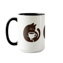 Gato Aconchegante e Xícara de Café