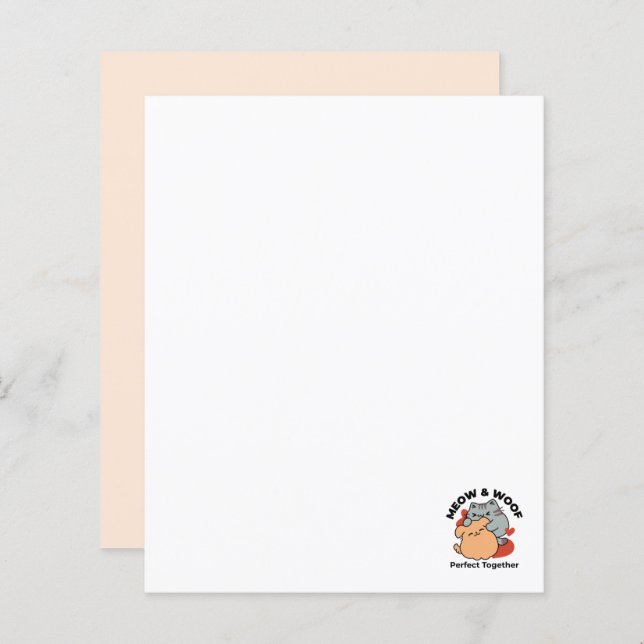 Gato Adorável e Cachorro Abraço - Meow & Woof Desi (Frente/Verso)