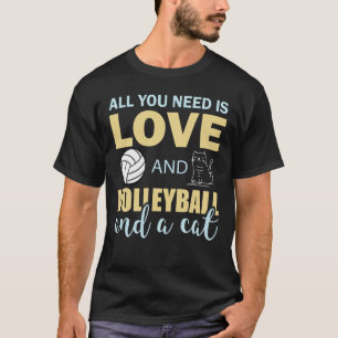 Gato Amante de Volei Engraçado Camiseta Sarcástica