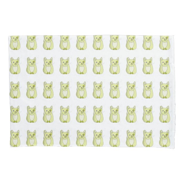 Gato Amarelo com Cobrir de Ducha de Sorriso traves (Frente)