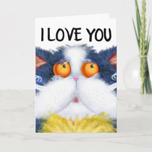 GATO ARTE 'EU TE AMO TANTO' CARTÕES DE GANCHO