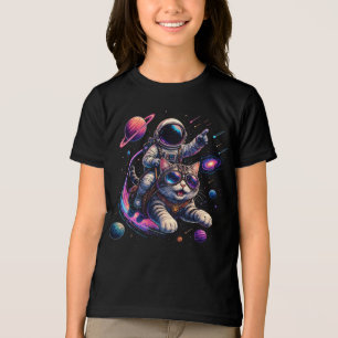 Gato astronauta passeando pelo espaço