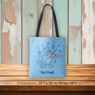 Gato Azul com Violino Tote Bag