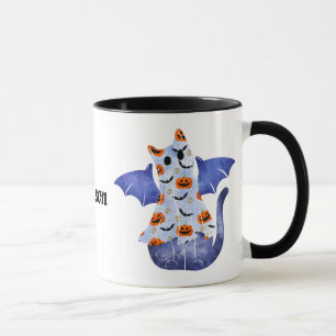 Gato Azul Cujo Gato É De Halloween Uma Caneca
