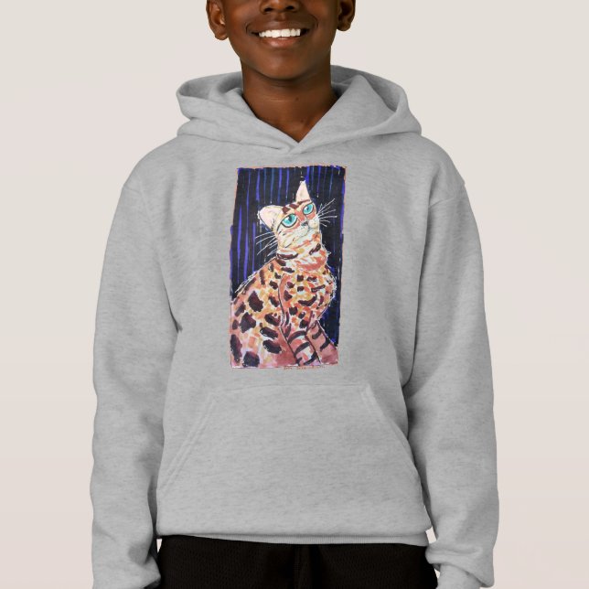 Gato Bengal Neon Noir (Frente)