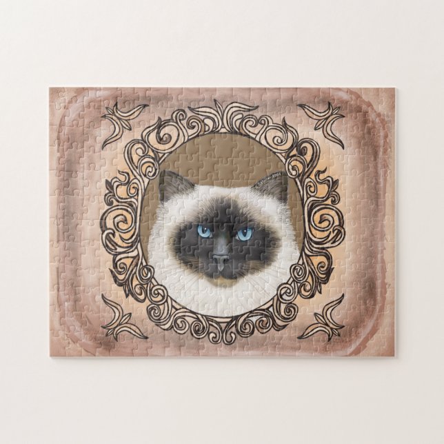 Gato Birman Ornado quebra-cabeça (Horizontal)