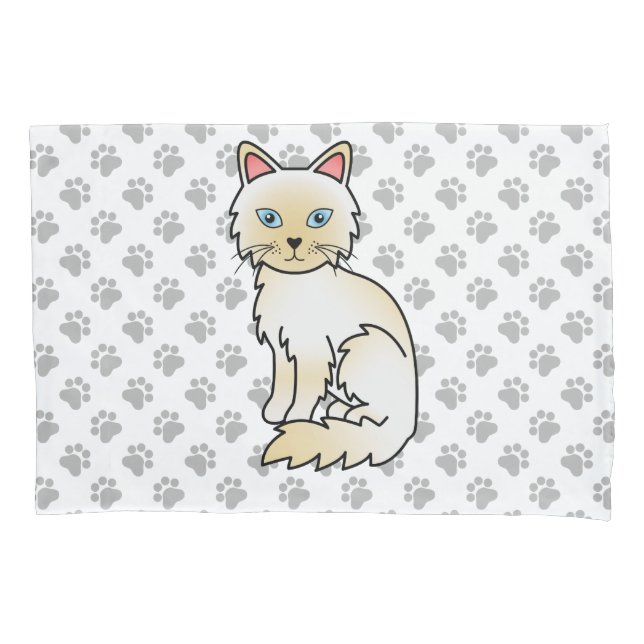 Gato Birman / Ragdoll Pontas de Creme & Patas Fofo (Frente)