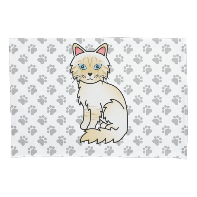 Gato Birman/Ragdoll Tabby de Pontas Creme & Patas (Frente)