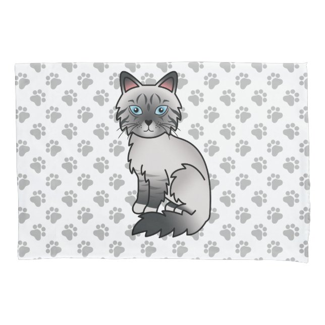 Gato Birman / Ragdoll Tabby de Pontos Azuis Fofo & (Frente)