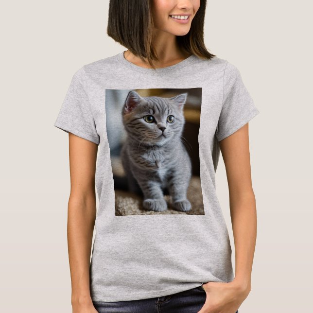Gato Bonito, Camisa de menina impressa, amante de  (Frente)