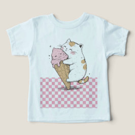 Gato bonito com Sorvete Cone Toddler T-Shirt