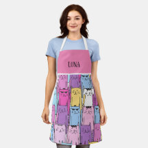 Gato Bonito Mãe Personalizada Apron