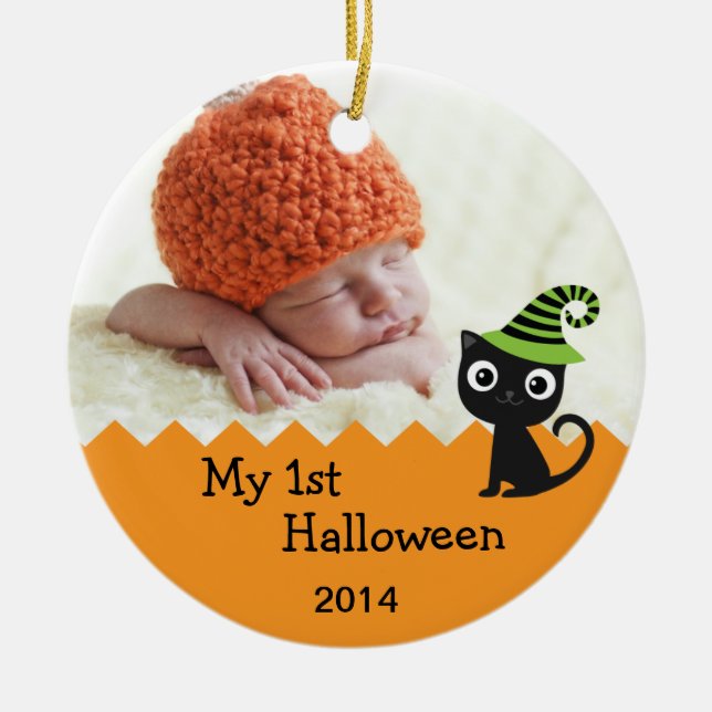 Gato bonito meu ø ornamento do Dia das Bruxas (Frente)