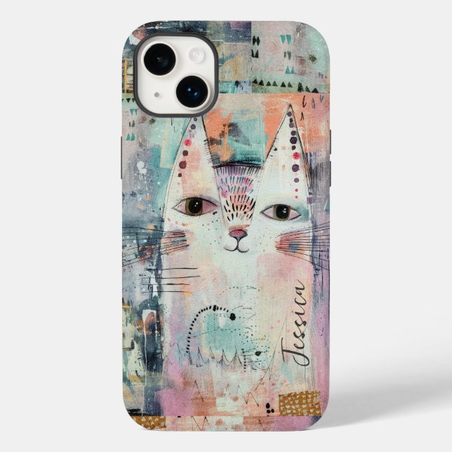 Gato Branco Bonito Personalizado (Verso)