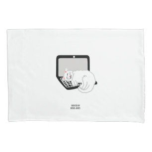 Gato Branco Dormindo na Esteira Padrão do Laptop