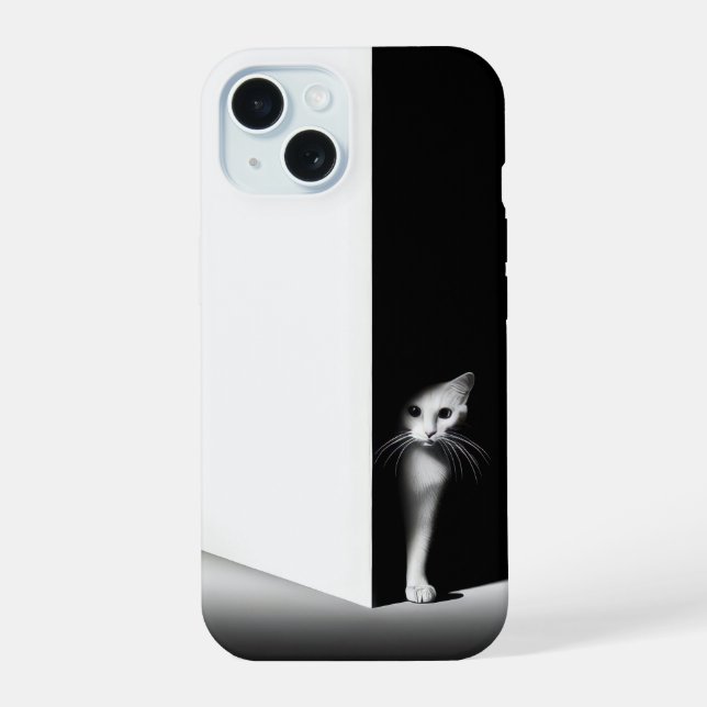 Gato Branco em Sombras Pretas (Verso)