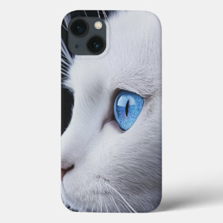 Gato Branco encantador com olhos azuis - iPhone 13