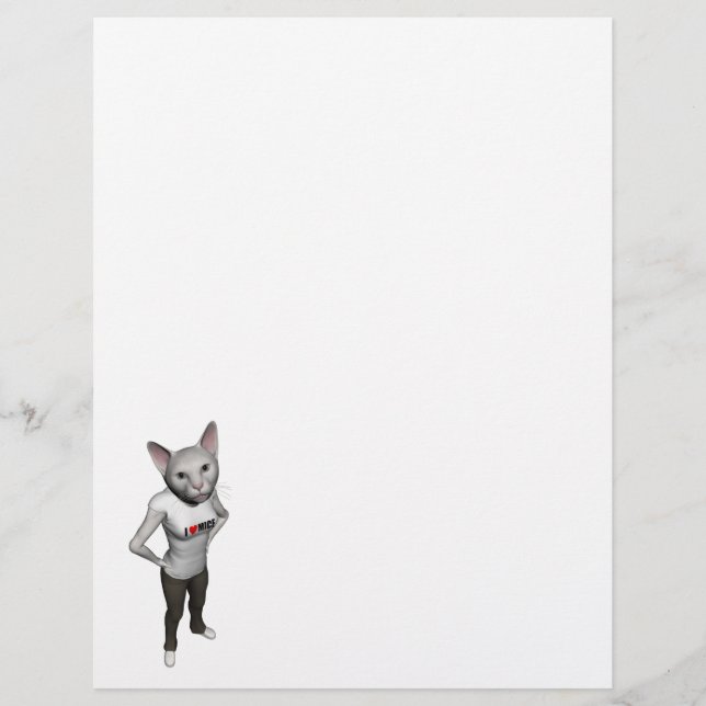 Gato Branco Engraçado Que Adora Ratos (Frente)