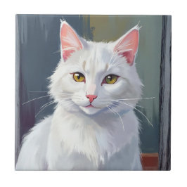 Gato Branco | Pintura de Gato de Estimação em Aqua