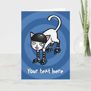 Gato branco sobre patins personalizáveis modelo