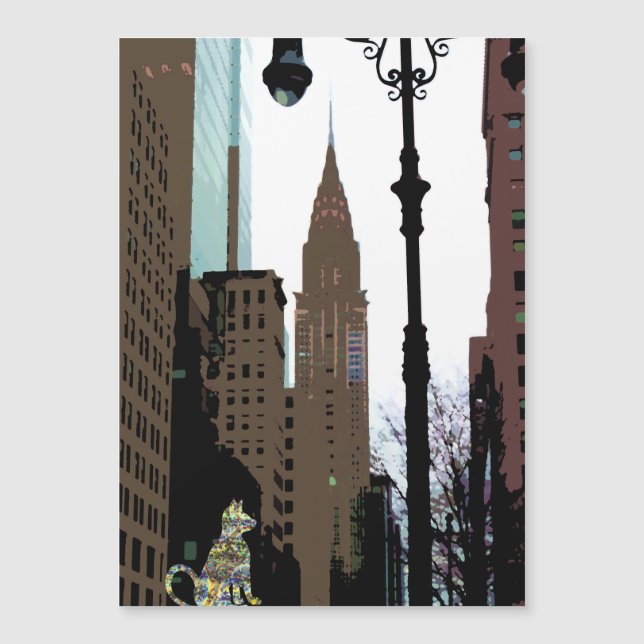 Gato Brilhante da Cidade Ímã Artístico de NYC (Frente)
