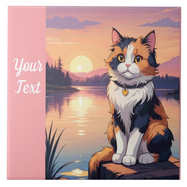 Gato Calico junto ao Lago (Frente)