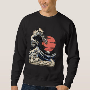 Gato Camisa Japonês Cat Kanagawa Wave Hokusai Kitt