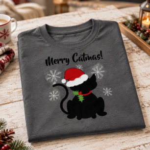 Gato   Camiseta "Feliz Gatnatal!" para Ele