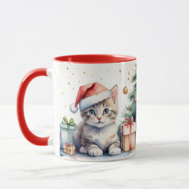 Gato caneca no clima de Natal.