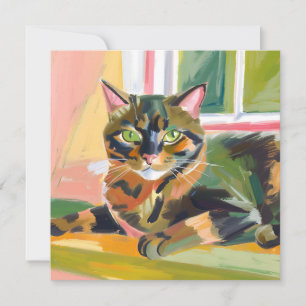 Gato Casca de Tartaruga Cartão de Pintura de Gat