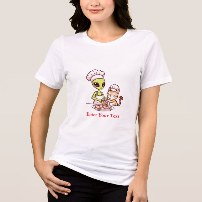 Gato Chef Alien Donut Design Kawaii (Frente)