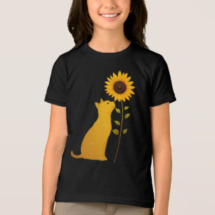 Gato Cheirando Arte Minimalista De Girassol